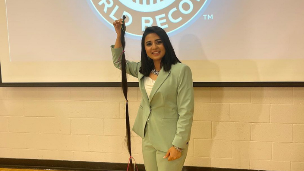 Squash player Zahab Kamal Khan sets Guinness World Record for most hair donated to charity