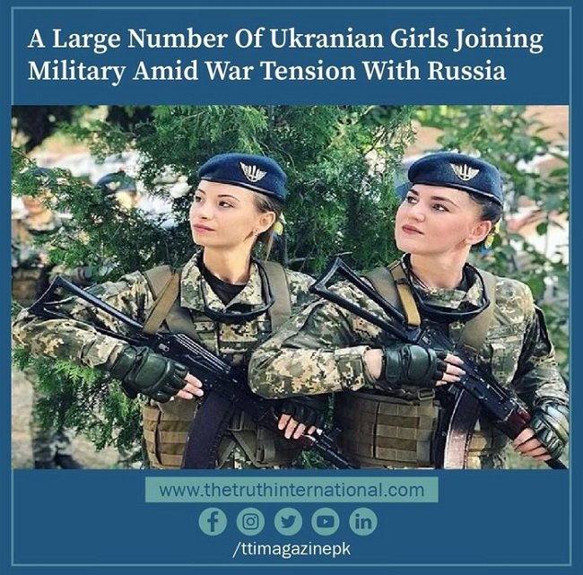 A large number of Ukranian girls joining military amid war tension with Russia