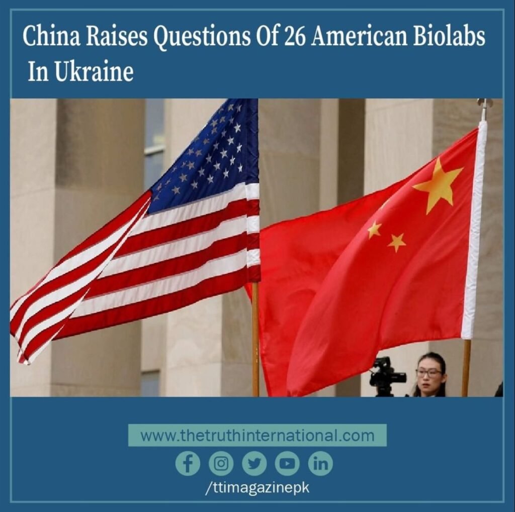China raises questions of 26 American biolabs in Ukraine