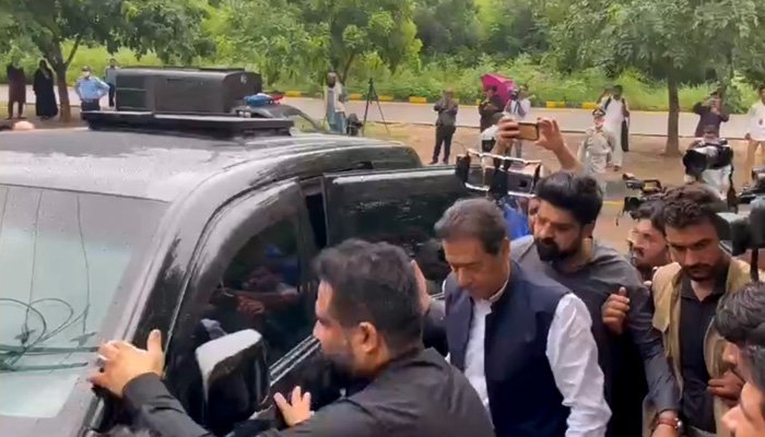 PTI chairman Imran Khan appears before JIT probing terror case in Islamabad