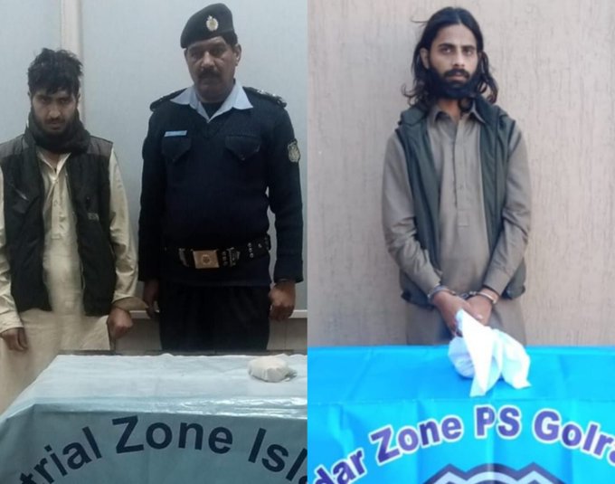 Drug Dealers were arrested by Islamabad Police on 13 feb.