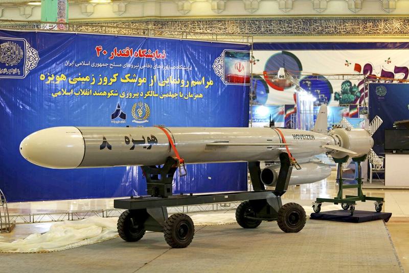 Iranian cruise missile at a display. Iranian warships have been equipped with brand-new cruise missiles