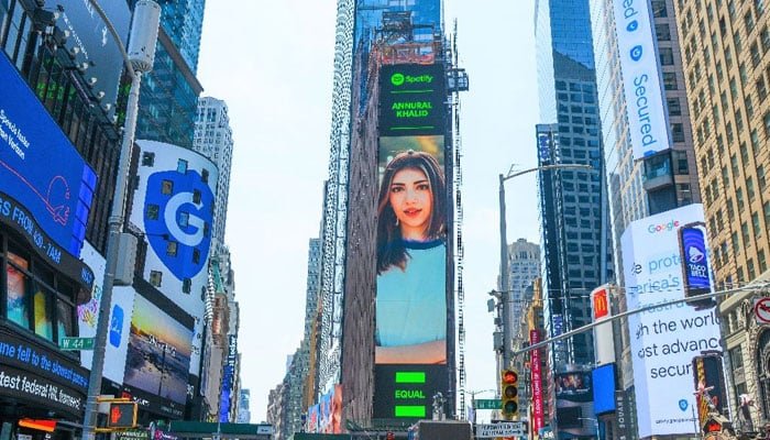 Pakistani artist Annural Khalid lights up New York’s iconic Times Square