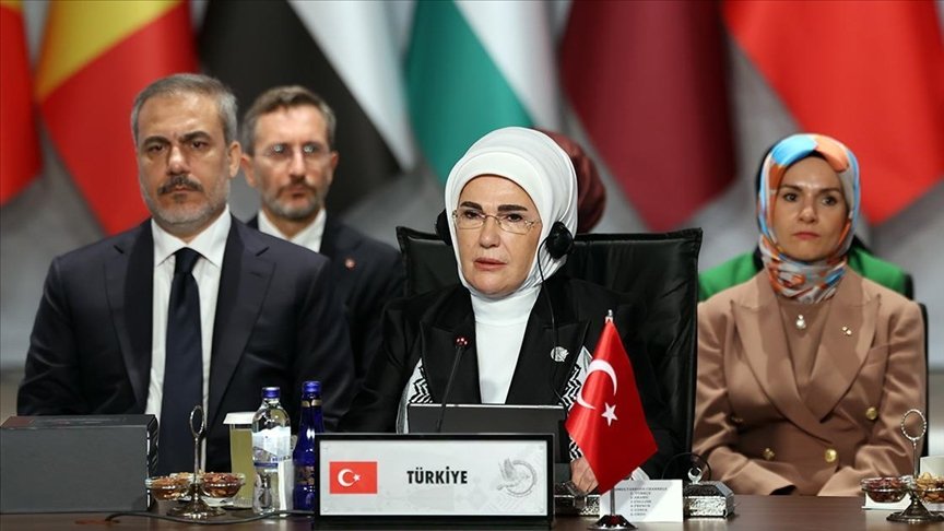 Turkish first lady Emine Erdogan urges her counterparts globally to be a voice for Gaza