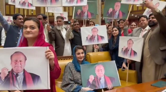 PML-N and SIC-PIT members Engaged in chanting slogans against each other as Punjab Assembly session begins