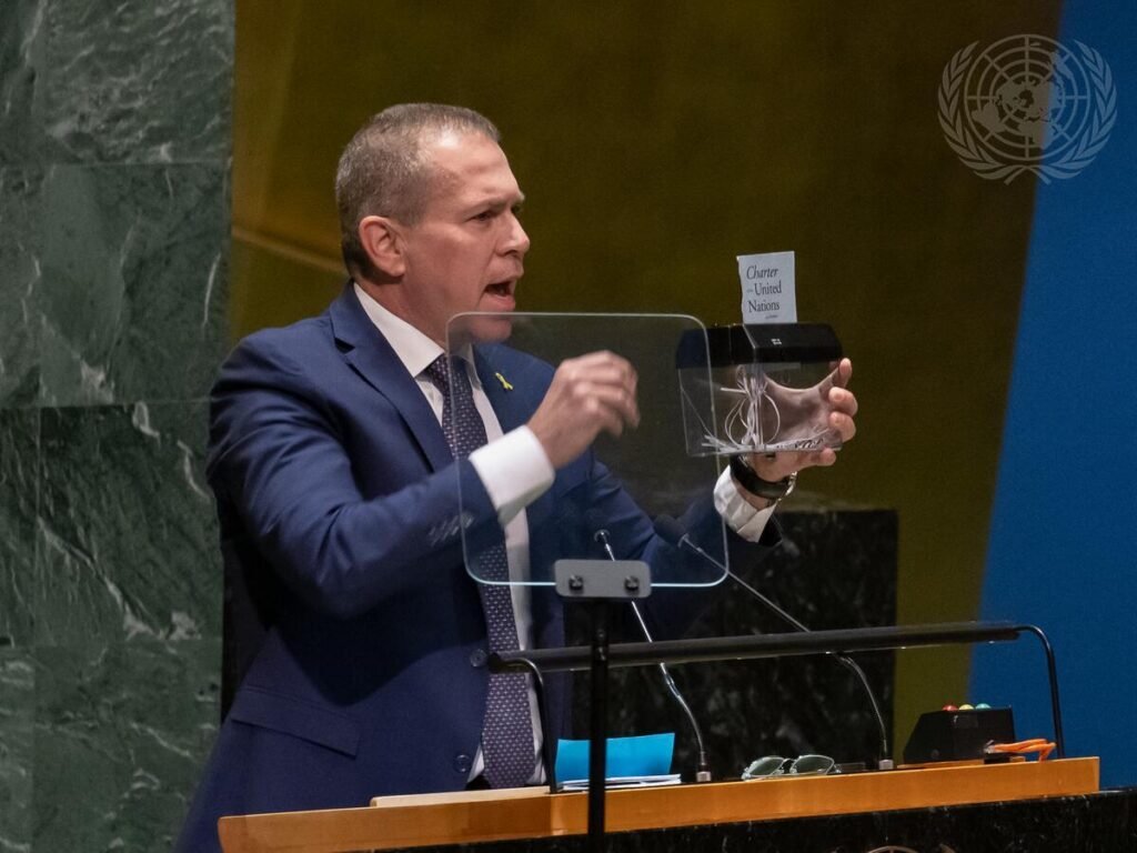 Israeli Ambassador, Gilad Erdan, Shreds UN Charter in Response to Palestine Vote