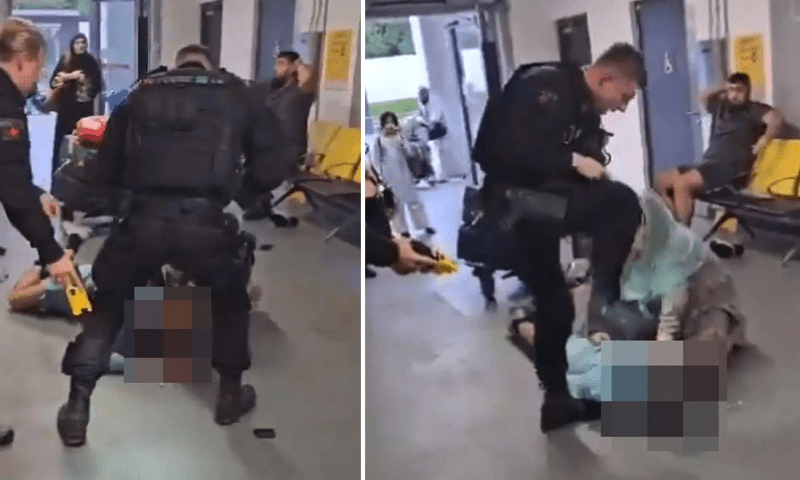 CCTV footage of UK’s brute cop beating Pakistanis brutally at the Manchester Airport creates outrage