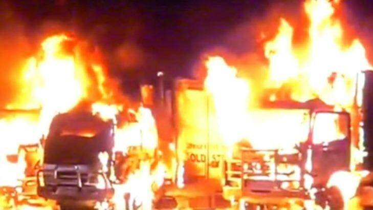 Five Trucks Set on Fire After Reckless Heavy Vehicle Race Claims Another Life in Karachi