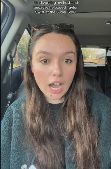 A US influencer Louisa Melcher divorces her husband for booing Taylor Swift during Super Bowl LIX