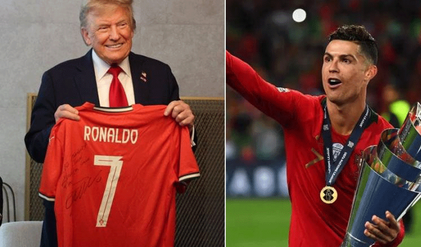 Ronaldo Gifts Signed Jersey to Trump with Message of Peace