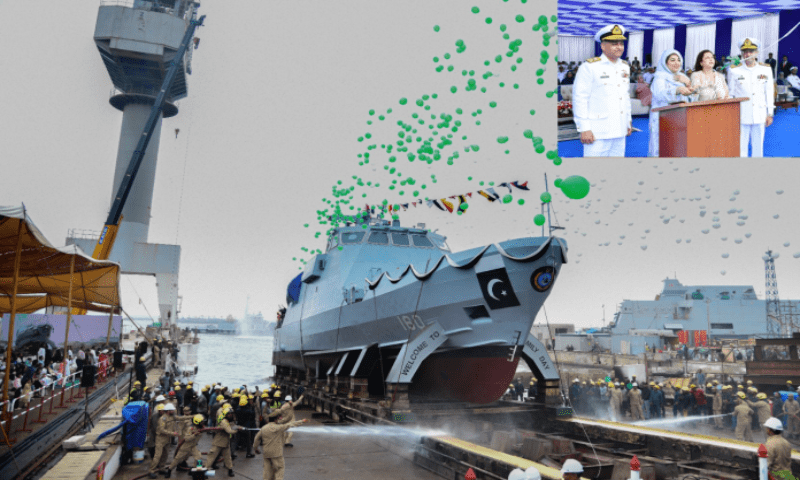 PNS Sahiwal Gunboat Launched at Karachi Shipyard The well-equipped gunboat is capable of hitting the enemy target