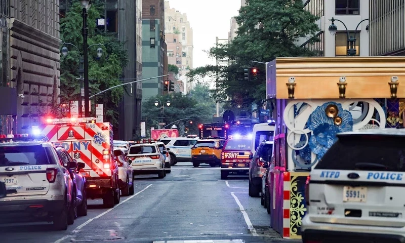 Gunman Kills Four in Manhattan Skyscraper Rampage, Including NYPD Officer The gunman killed four people before taking his life