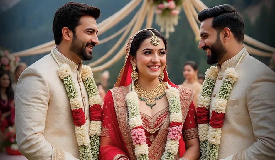 One bride for two brothers in a rare wedding in Hatti tribe Two brothers, one wife