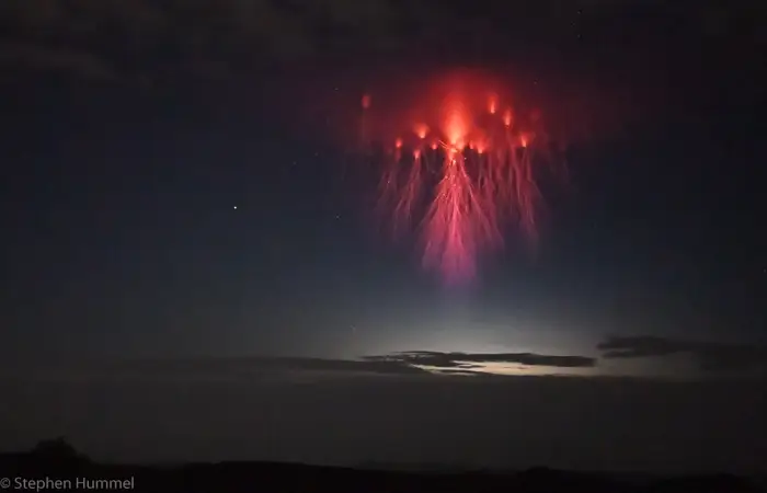 Ghosts in the Sky: NASA Astronaut Snaps Striking Red Sprite Lightning