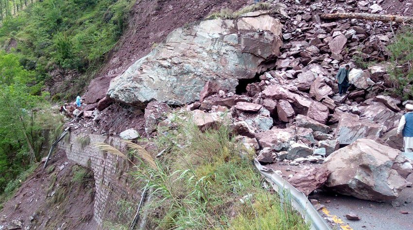 Landslides Block Roads in Mansehra and Abbottabad