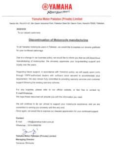 Yamaha Discontinues Motorcycle Production in Pakistan: Implications for the Industry