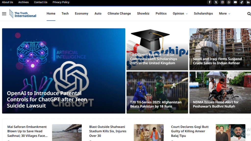 The Truth International rolls out its upgraded website with a new look New website of The Truth International