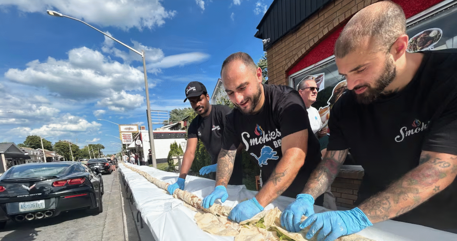 Windsor Restaurant Attempts Guinness World Record with 81-Foot Kebab Roll Guinness World Record kebab roll