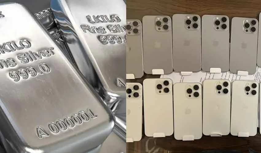 42kg Silver, 11 iPhones Seized at Lahore Airport
