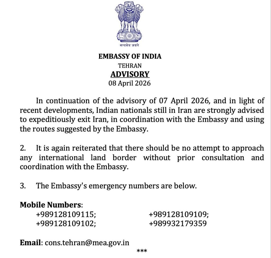 Indian Embassy Urges Nationals to Leave Iran Immediately Amid Security Concerns