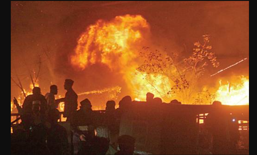 Massive Fire Triggered by Short-Circuit Destroys More Than 50 Homes in Sohbatpur Sohbatpur fire