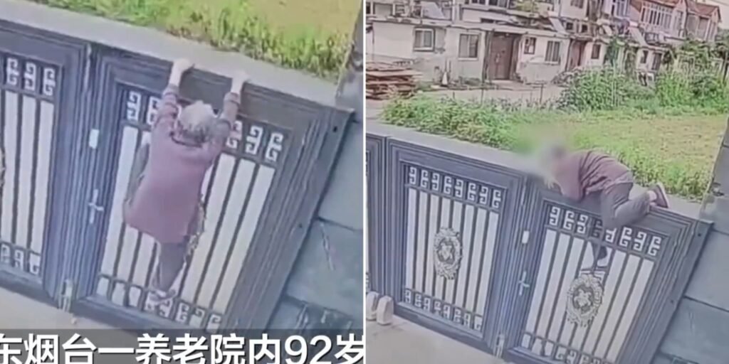 92-Year-Old Grandma Escapes Nursing Home by Climbing Gate in Seconds 92-Year-Old Grandma Escapes Nursing Home by Climbing Gate in Seconds