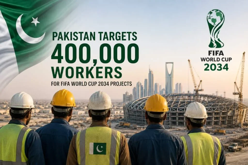 Pakistan Plans to Train 400,000 Workers for Saudi Arabia’s FIFA World Cup 2034 Projects