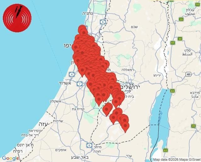 Missile Fired From Yemen Triggers Alerts Across Central and Southern Israel