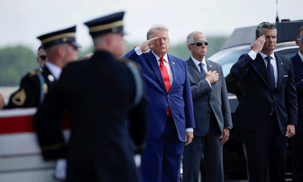 Trump receives bodies of US soldiers killed in Iran war