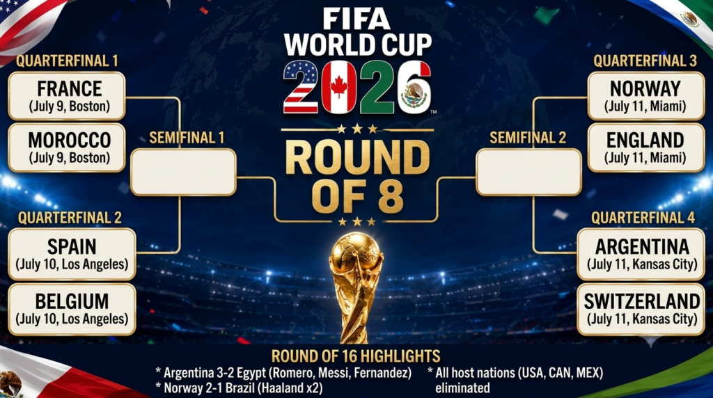 Who Faces Who? 2026 World Cup Quarter-Final Match-Ups Set