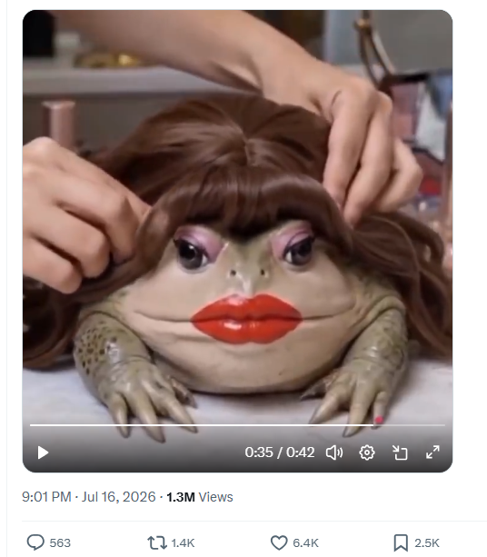 Frog’s funny makeup video goes viral on social media Frog’s funny makeup video goes viral on social media