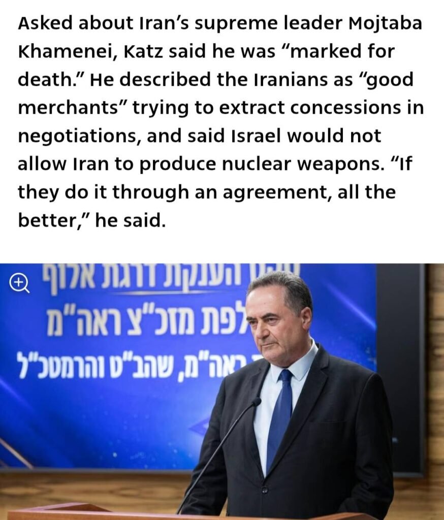 Iran warns against threats to leadership, aired by Israeli defence minister