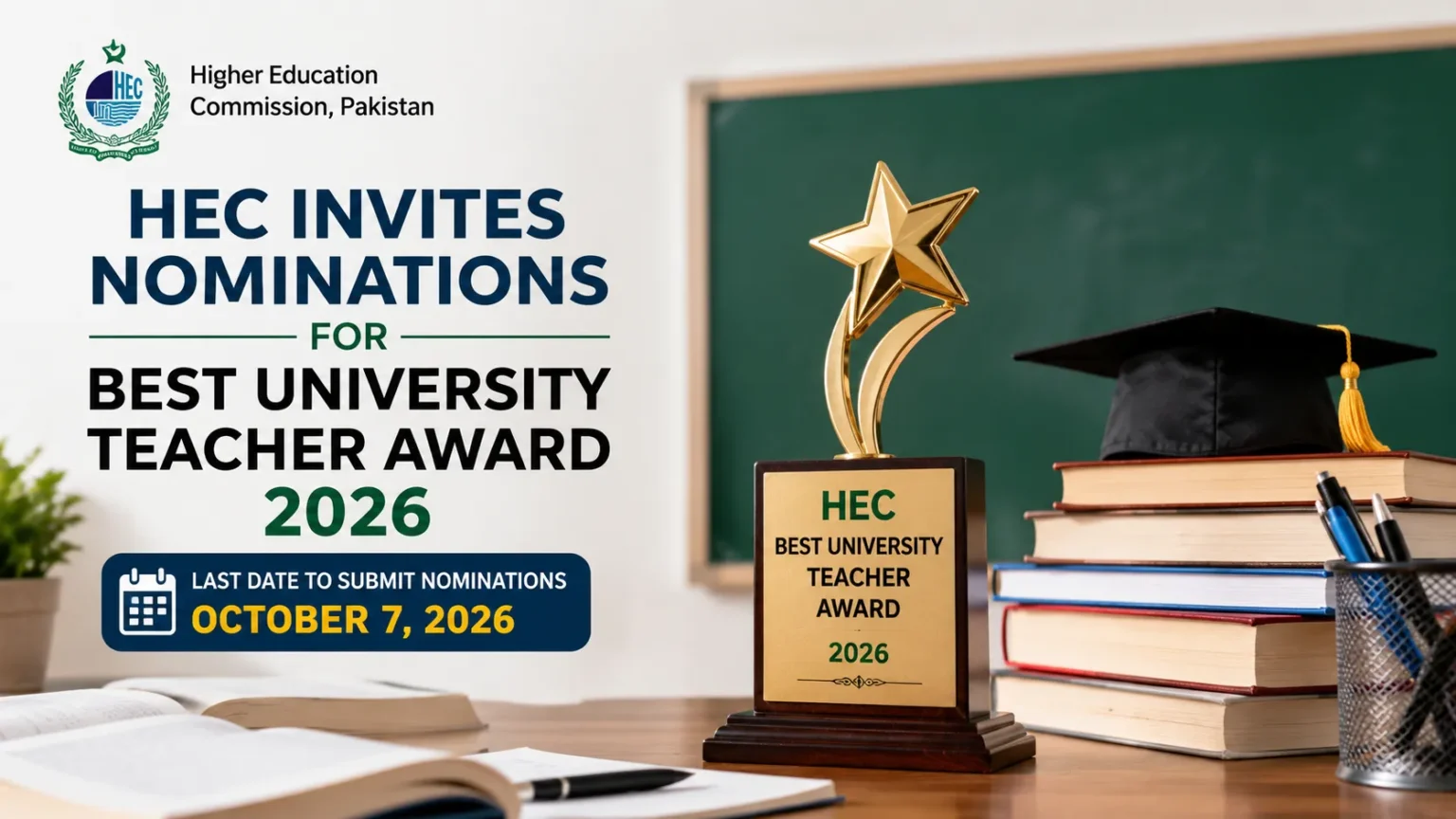HEC Opens Nominations for Best Teacher Award 2026 HEC Opens Nominations for Best Teacher Award 2026