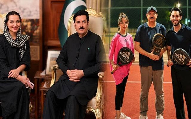 Nimra Khan shares memorable padel match with KP Governor Faisal Karim Kundi