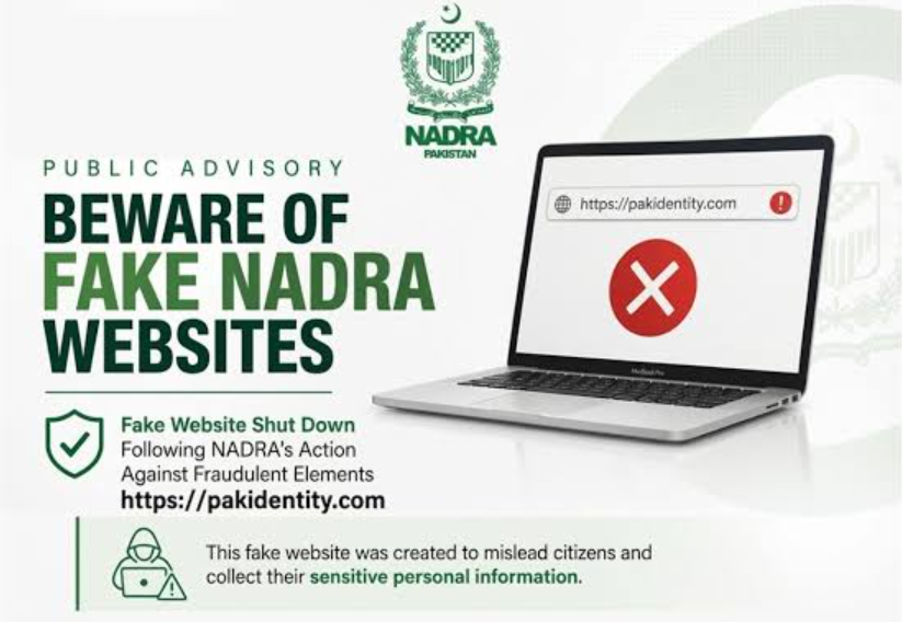 NADRA Alerts Public About Fake Websites Offering Services NADRA Alerts Public About Fake Websites Offering Services