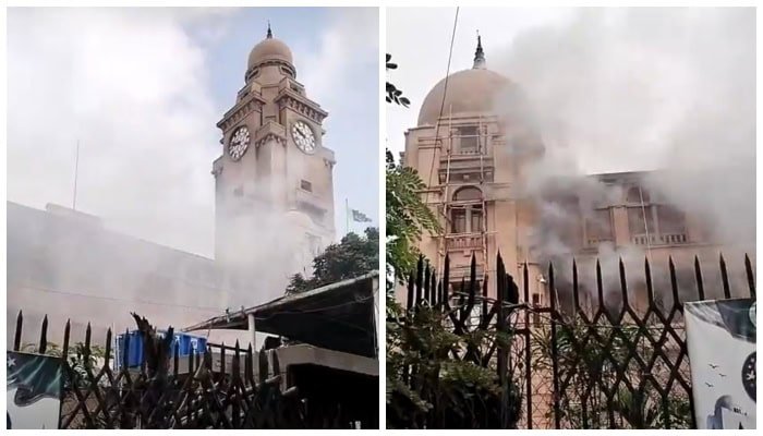 Fire Guts Karachi Mayor Office at KMC Building Karachi Mayor Office
