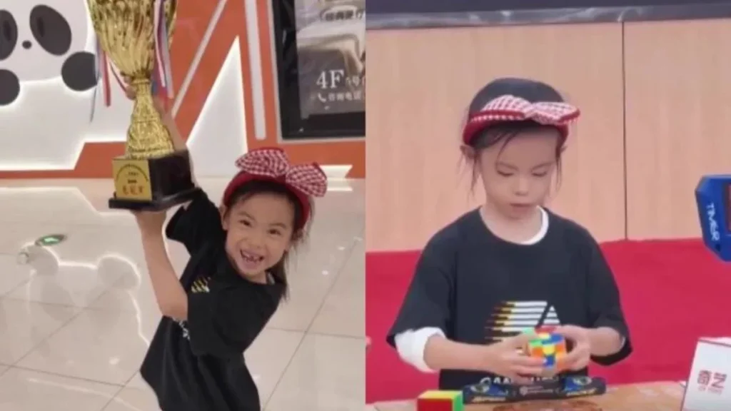 Six-Year-Old Chinese Girl Breaks Women’s Rubik’s Cube Record Twice Six-Year-Old Chinese Girl Breaks Women’s Rubik’s Cube Record Twice