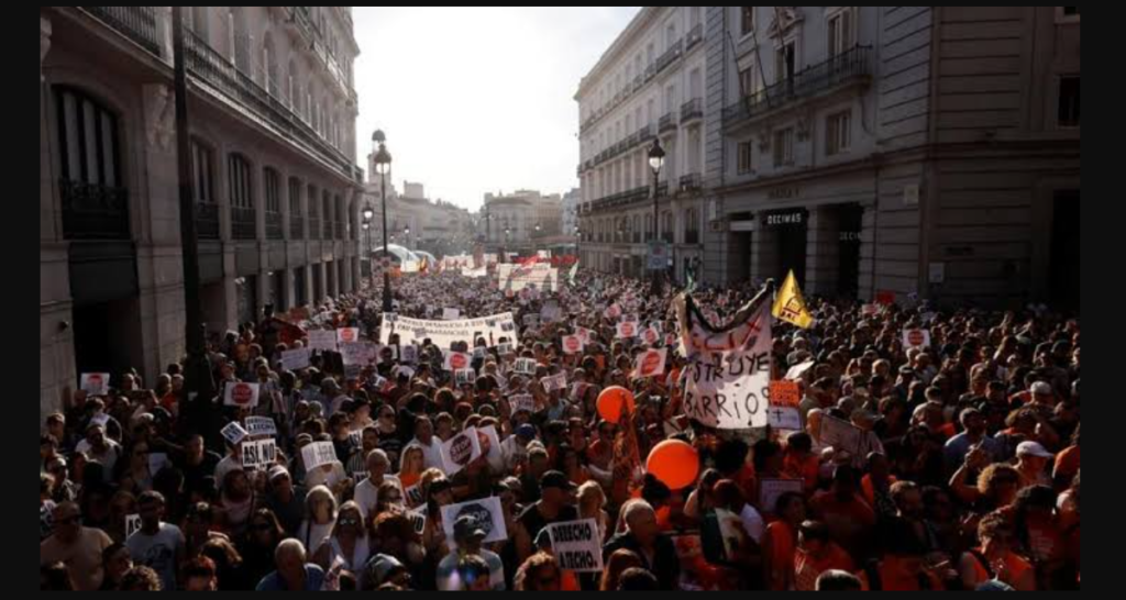 Madrid eviction protest