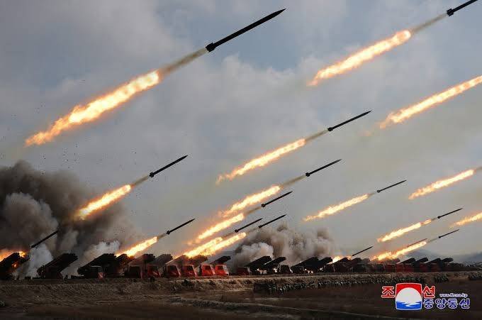 North Korea conducts firepower drill with multiple missiles North Korea conducts firepower drill with multiple missiles
