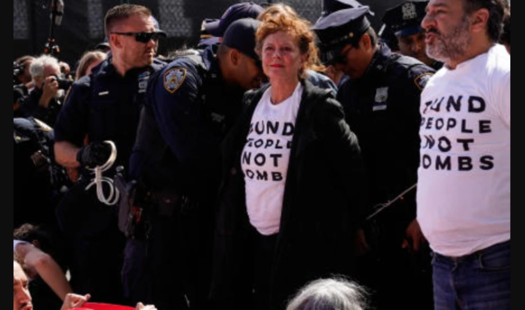 Netanyahu at UN, Hollywood on Streets: Sarandon and Einbinder Detained Netanyahu Protests