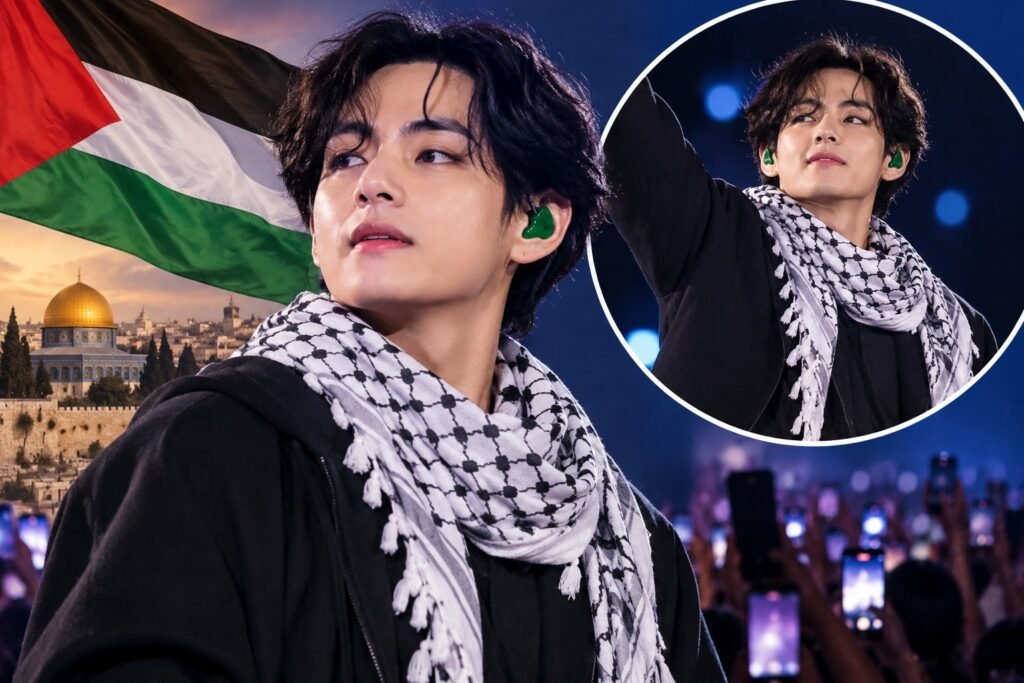 BTS V Sparks Global Debate After Wearing Keffiyeh During Peru Concert