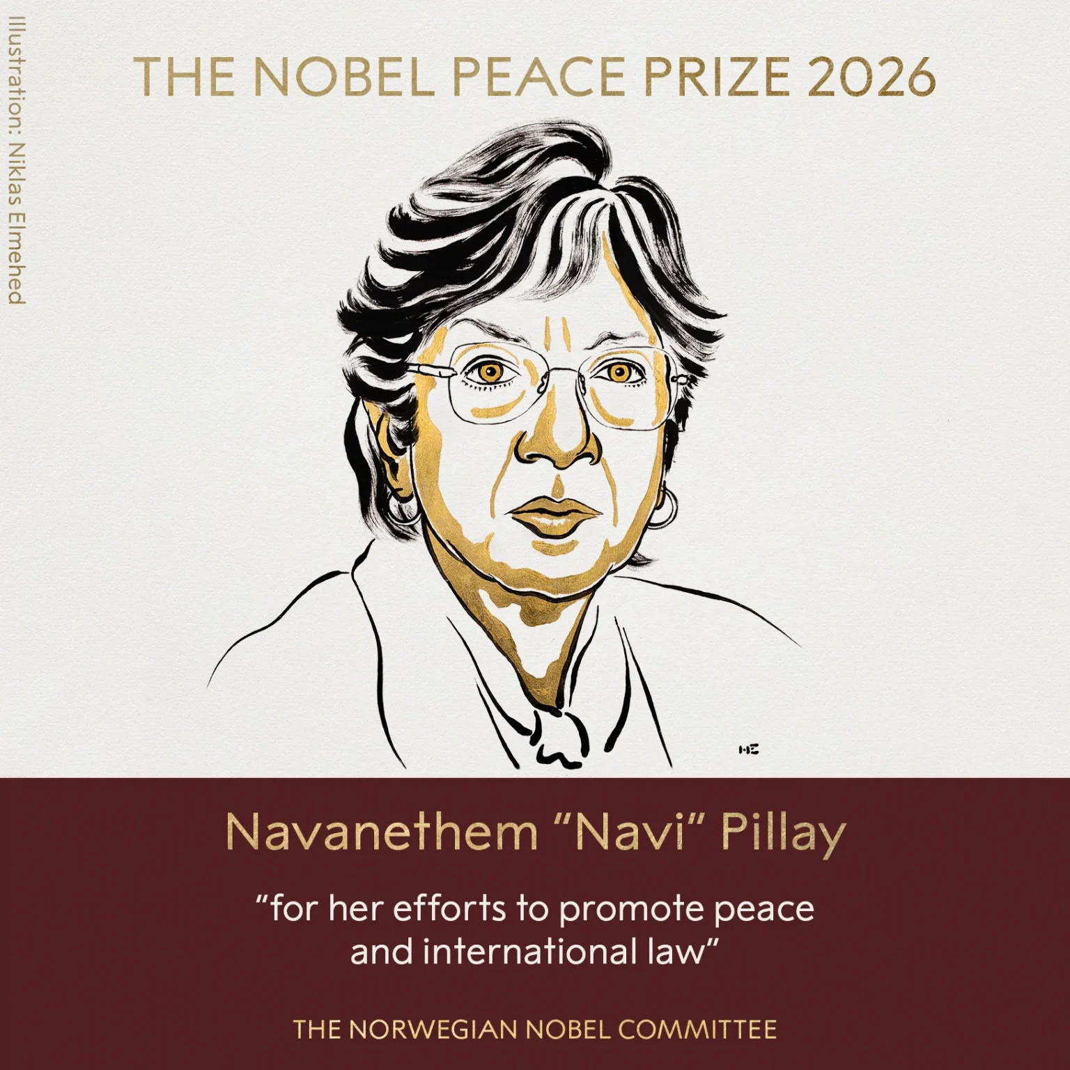 Navi Pillay wins 2026 Nobel Peace Prize